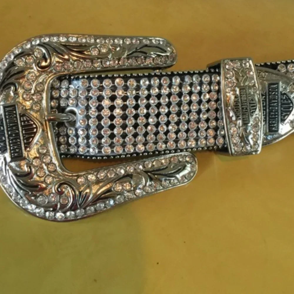 Harley-Davidson Silver Crystal Western Belt